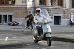 Amsterdam 28 november 2015  
Huub Stapel op zijn vespa scooter