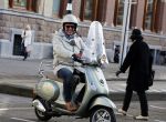 Amsterdam 28 november 2015  
Huub Stapel op zijn vespa scooter