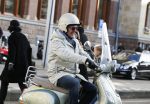 Amsterdam 28 november 2015  
Huub Stapel op zijn vespa scooter