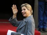 Amsterdam 25 november 2015 
Koninmg Willem Alexander en Koningin Maxima  arriveren bij het paleis op de dam in hun auto (audi A8)