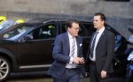 Amsterdam 25 november 2015 
Prins Constantijn arriveert bij het paleis op de dam in zijn auto (audi A6 allroad)