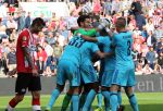Eindhoven, 18 September 2016 PSV-Feyenoord, eindstand 0-1 Kompetitie Seizoen 2016-2017.
Blijdschap bij Feyenoord na de overwining van 0-1 o.a. Dirk Kuyt Rick Karsdorp  Erik Bottegin Bial Basacikoglu