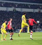 Eindhoven, 6 December 2016 Laatse groepswedstrijd in de Champions League Seizoen 2016/2017 PSV-FC Rostov, eindstand 0-0 en uitschakeling voor het gehele Europese Voetbal.
Gaston Pereiro en Luuk de Jong