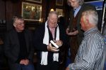 Amsterdam 25 november 2016
Boekpresentatie Johnny Rep bij cafe Scheltema. Johan Derksen reikt eerste exemplaar uit aan Heinz Stuy . Het boek is geschreven door  Mark v d Heuvel.