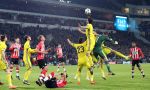 Eindhoven, 6 December 2016 Laatse groepswedstrijd in de Champions League Seizoen 2016/2017 PSV-FC Rostov, eindstand 0-0 en uitschakeling voor het gehele Europese Voetbal.
Jeroen Zoet in aanval Siem de Jong Bart Ramselaar Hector Moreno Joshua Brenet