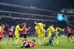Eindhoven, 6 December 2016 Laatse groepswedstrijd in de Champions League Seizoen 2016/2017 PSV-FC Rostov, eindstand 0-0 en uitschakeling voor het gehele Europese Voetbal.
Jeroen Zoet in aanval Siem de Jong Bart Ramselaar Hector Moreno Joshua Brenet