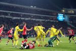 Eindhoven, 6 December 2016 Laatse groepswedstrijd in de Champions League Seizoen 2016/2017 PSV-FC Rostov, eindstand 0-0 en uitschakeling voor het gehele Europese Voetbal.
Jeroen Zoet in aanval Siem de Jong Bart Ramselaar Hector Moreno Joshua Brenet