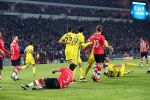 Eindhoven, 6 December 2016 Laatse groepswedstrijd in de Champions League Seizoen 2016/2017 PSV-FC Rostov, eindstand 0-0 en uitschakeling voor het gehele Europese Voetbal.
Jeroen Zoet in aanval Siem de Jong Bart Ramselaar Hector Moreno Joshua Brenet