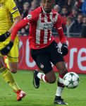 Eindhoven, 6 December 2016 Laatse groepswedstrijd in de Champions League Seizoen 2016/2017 PSV-FC Rostov, eindstand 0-0 en uitschakeling voor het gehele Europese Voetbal.
Joshua Brenet