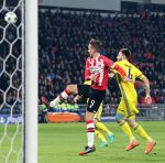 Eindhoven, 6 December 2016 Laatse groepswedstrijd in de Champions League Seizoen 2016/2017 PSV-FC Rostov, eindstand 0-0 en uitschakeling voor het gehele Europese Voetbal.
Luuk de Jong