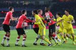 Eindhoven, 6 December 2016 Laatse groepswedstrijd in de Champions League Seizoen 2016/2017 PSV-FC Rostov, eindstand 0-0 en uitschakeling voor het gehele Europese Voetbal.
Luuk de Jong Nicolas Isimat-Mirin Davy Propper