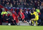 Eindhoven, 6 December 2016 Laatse groepswedstrijd in de Champions League Seizoen 2016/2017 PSV-FC Rostov, eindstand 0-0 en uitschakeling voor het gehele Europese Voetbal.
Oleksandr Zinchenko