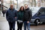 Amsterdam 13 december 2016 
Ruud Gullit met zijn vriendin Karin de Rooij en goede vriend Marco Achmad op de cornelis schuytstraat