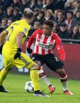Eindhoven, 6 December 2016 Laatse groepswedstrijd in de Champions League Seizoen 2016/2017 PSV-FC Rostov, eindstand 0-0 en uitschakeling voor het gehele Europese Voetbal.
Steven Bergwijn