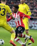 Eindhoven, 6 December 2016 Laatse groepswedstrijd in de Champions League Seizoen 2016/2017 PSV-FC Rostov, eindstand 0-0 en uitschakeling voor het gehele Europese Voetbal.
Steven Bergwijn