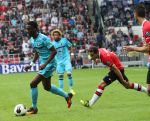 Eindhoven, 18 September 2016 PSV-Feyenoord, eindstand 0-1 Kompetitie Seizoen 2016/2017
Terence Kongolo en Andres Guardado