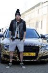 Amnsterdam 24 november 2016
Tony Peroni  jr met zijn audi die gestickerd is met tijgerprint . Tony was bij Buddha to Buddha