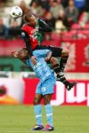 NIJMEGEN - NEC - Heracles Almelo 27-08-2011 Voetbal, Eredivisie, seizoen 2011-2012, stadion McDos Goffertstadion, NEC speler Ryan Koolwijk (R) met Heracles Almelo speler Willy Overtoom (L).  Foto: Ton Niessing