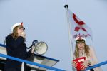 Amsterdam 1 december 2017
Wereld aidsdag met Nicolette Kluijver en Angela Groothuizen.
Ze varen met de pond achter Centraal Station naar de overkant van het IJ