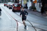 Amsterdam 17 december 2018
Beau v Erven Dorens hard lopend in het centrum van Amsterdam.