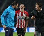 Eindhoven, 24 Oktober 2018 PSV-Tottemham Hotspur.
Duel in de voorronde Champions League, eindstand 2-2.
Hirving Lozano geblesseerd