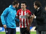 Eindhoven, 24 Oktober 2018 PSV-Tottemham Hotspur.
Duel in de voorronde Champions League, eindstand 2-2.
Hirving Lozano geblesseerd