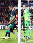 Eindhoven, 24 Oktober 2018 PSV-Tottemham Hotspur.
Duel in de voorronde Champions League, eindstand 2-2.
Jeroen Zoet Denzel Dumfries en Eric Dier