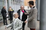 Den Bosch 30 november 2018
Rechtszaak tussen Johan Vlemmix en Patricia Paay. Johan kwam met een look a like pop ( in rolstoel) van zichzelf en Patricia kwam met haar man Robbert Hinfelaar naar de rechtbank in Den Bosch.