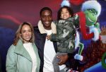 Amsterdam 24 november 2018
Premiere van de Grinch in pathe arena.
Nienke Plas met vriend en zoon.