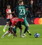 Eindhoven, 24 Oktober 2018 PSV-Tottemham Hotspur.
Duel in de voorronde Champions League, eindstand 2-2.
Pablo Rosario en Christian  Eriksen