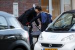 Amsterdam 30 november 2019
Eva Jinek met partner achter de kinderwagen.