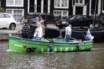 Amsterdam 8 september 2020
Schoonmaken van de grachten in Amsterdam met speciale boot gemaakt van plastic uit de grachten.