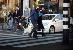Amsterdam 5 december 2020
Robert ten Brink en zijn vrouw Roos wandelen met hun hond met mondkapjes