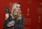 Amsterdam 21 december 2022
Sportman en Sportvrouw van het jaar Gala in AFAS Live. Sportvrouw van het jaar Irene Schouten . Ook haar maan DirkJan Mak was aanwezig.