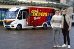 Scheveningen 23 november 2023
John de Bever en Kees de Bever ( Kees Stevens) voor hun camper bij het circustheater.