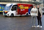Scheveningen 23 november 2023
John de Bever en Kees de Bever ( Kees Stevens) voor hun camper bij het circustheater.