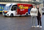 Scheveningen 23 november 2023
John de Bever en Kees de Bever ( Kees Stevens) voor hun camper bij het circustheater.