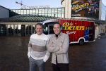 Scheveningen 23 november 2023
John de Bever en Kees de Bever ( Kees Stevens) voor hun camper bij het circustheater.