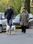 Huizen 24 november 2024
Linda de Mol en partner Jeroen Rietbergen aan het wandelen met hun 2 labradors / honden