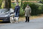 Huizen 24 november 2024
Linda de Mol en partner Jeroen Rietbergen aan het wandelen met hun 2 labradors / honden
