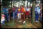 Payne Stewart tijdens Dutch Openop de Noordwijksche golfclub tijdens een shoot out