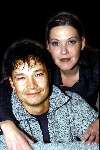 Eindhoven 28November 2002
Sandra Abbink met haar vriend Marcel de Groot en begleider in de band van Frans Bauer,