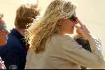 Kaagdorp 11 juli 2002
Prinses Maxima op een volgboot om haar man te zien zeilen