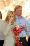 Curacao 12 augustus 2002
Prins Willem Alexander en Prinses Maxima op Curacao
Drinkend glaasje wijn