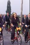 Utrecht 26 septmber 2001
Prins Willem Alexander en Maxima bezoeken de provincie Utrecht. Hier op de fiets