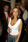 Amsterdam 11 december 2003
1 jarig bestaan van media-republic. 
Mimi Ferrer   met glaasje bier