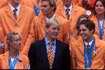 Den Haag 4 oktober 2000
Huldiging van de medaillewinnars  Olympische spelen door Prins Willem Alexander. Pieter v d Hoogenband  en Anky v Grunsven.