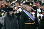 Delft 11 december 2004
Begrafenis Prins Bernhard in Delft.
Koning Harald (Noorwegen)  met vrouw