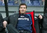 Rotterdam, 11 December 2005 Kompetiewedstrijd seizoen 2005/2006
Feyenoord-PSV, eindstand 1-0
Gerald Sibon goed gemutst op de reservebank