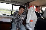 Lelystad14 december 2005
jan Smit in politieauto bij vliegveld Lelystad.